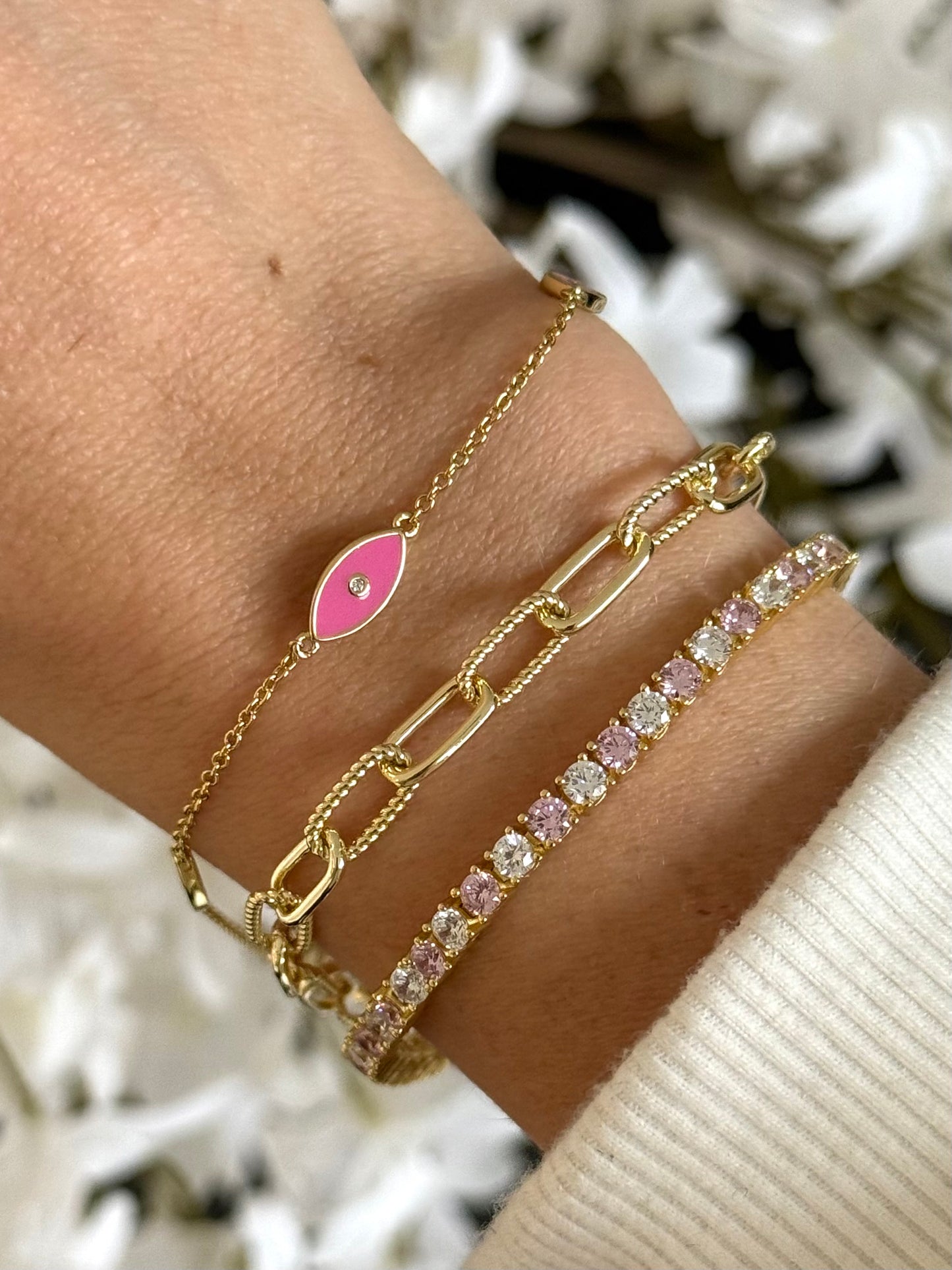 Pulsera ojo turco rosa