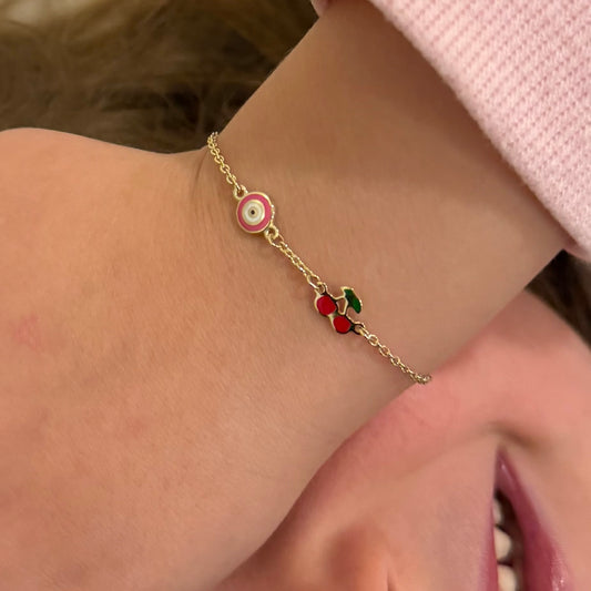 Pulsera ojo turco y cherries