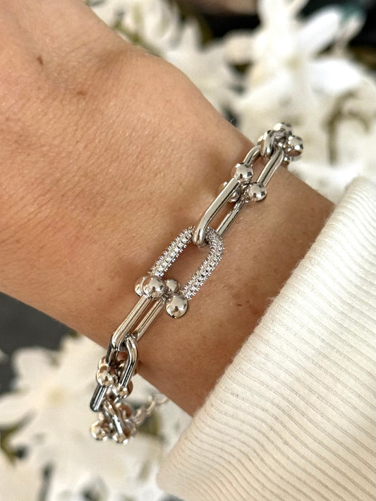 Pulsera U link blanca