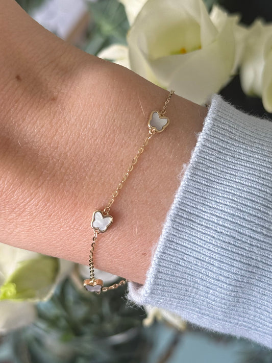 Pulsera mariposas madre perla