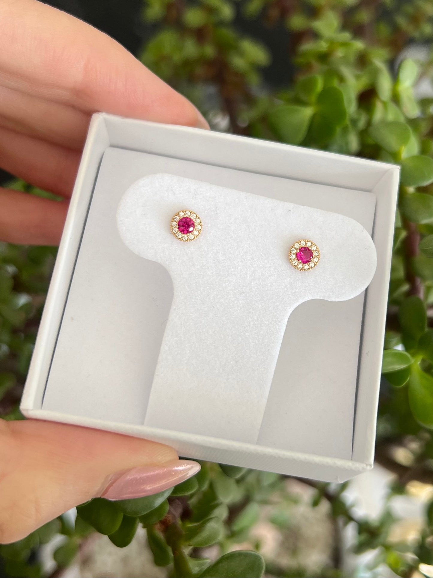 Aretes cz halo de cz chicos