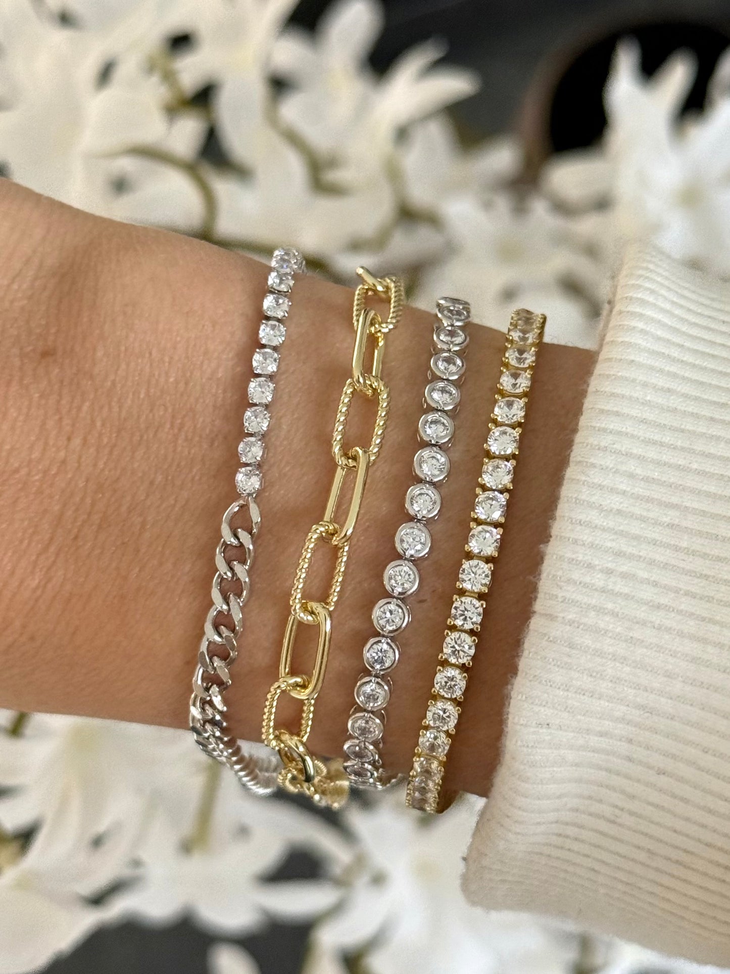 Pulsera half & half Blanca