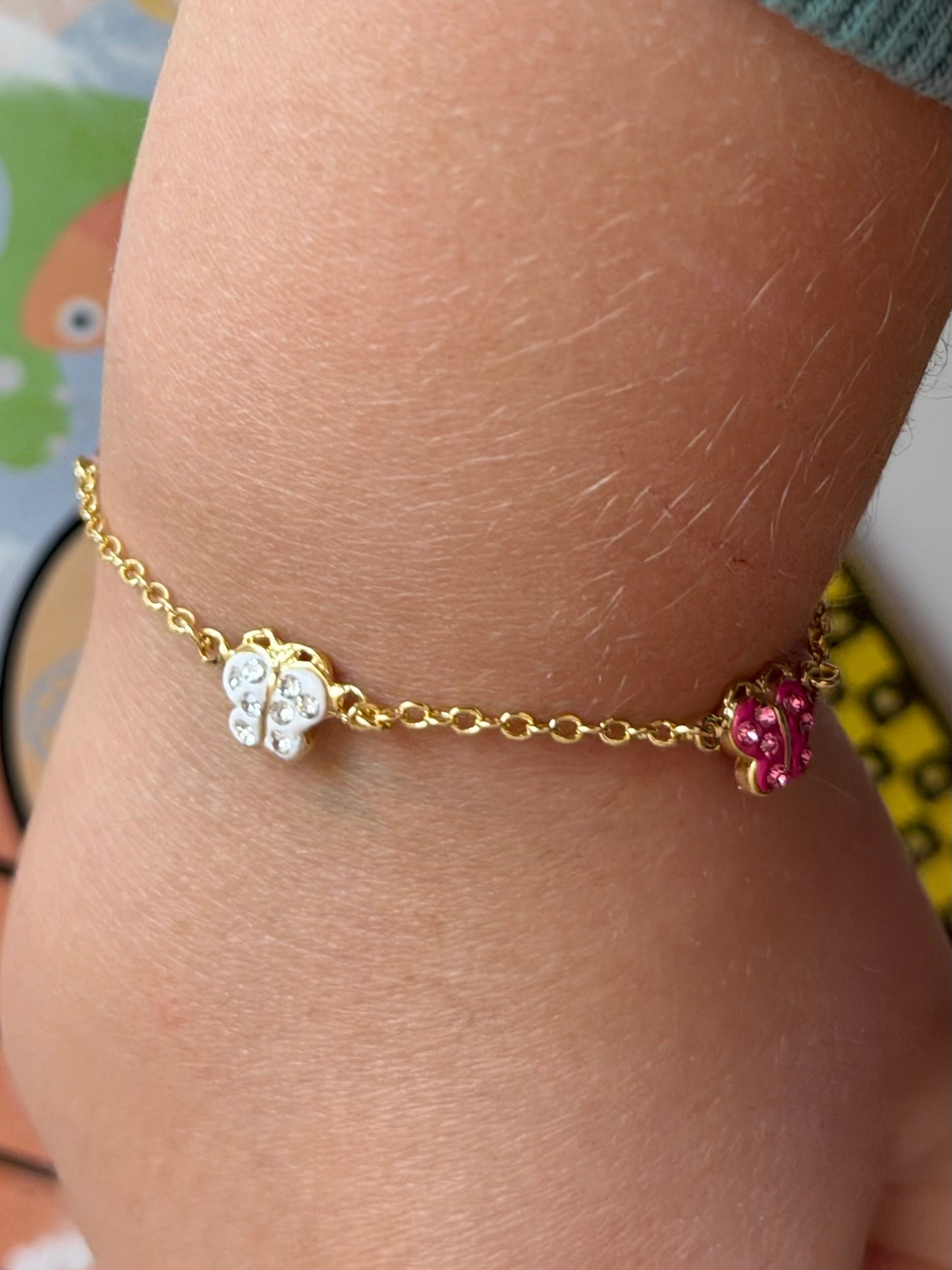 Pulsera mariposas glittery