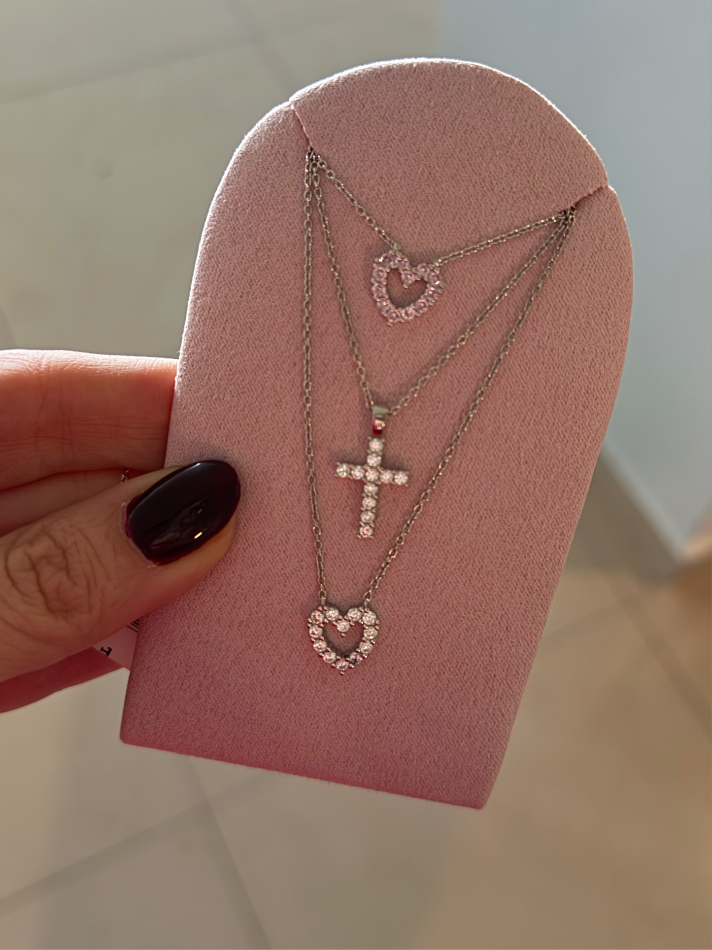 Collar cruz plata y cz