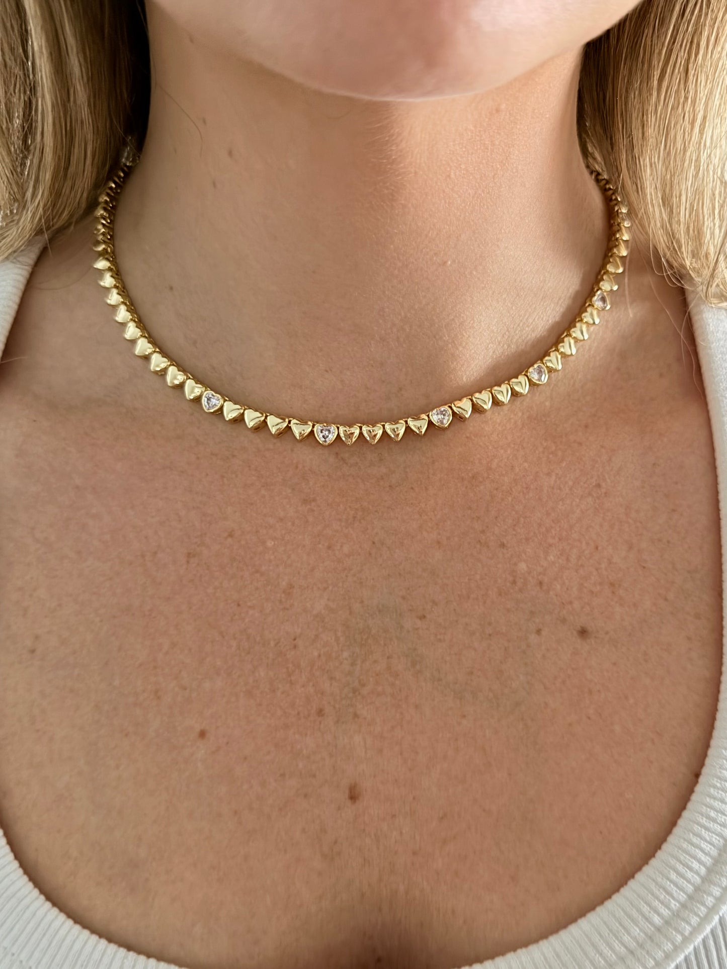 Collar tennis corazones