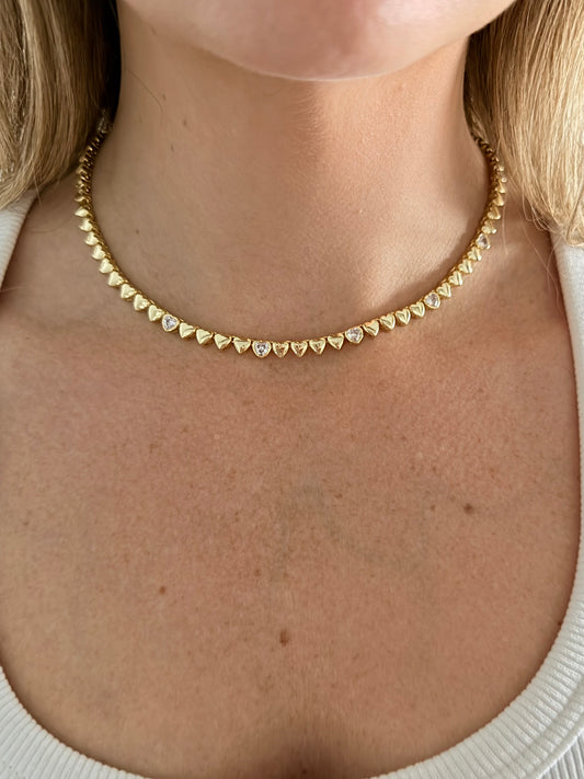 Collar tennis corazones