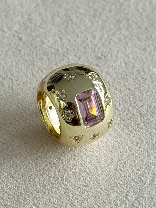 Charm spacer cz rosa