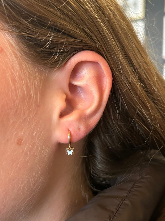 Arracadas mariposa mop colgante