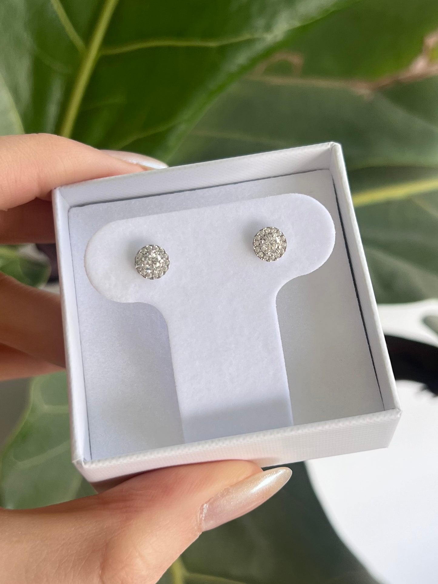 Aretes zirconia con bisel de cz