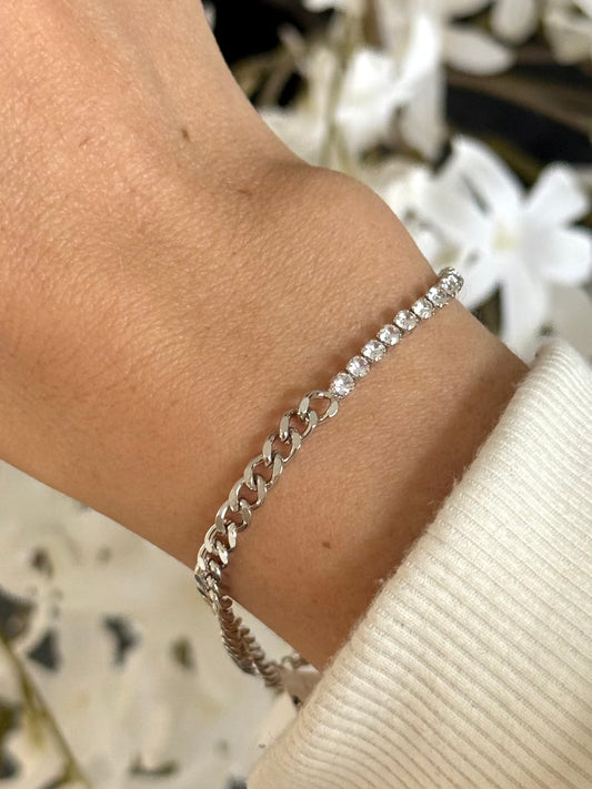 Pulsera half & half Blanca