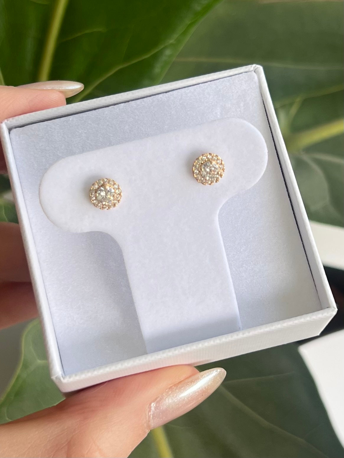 Aretes zirconia con bisel de cz