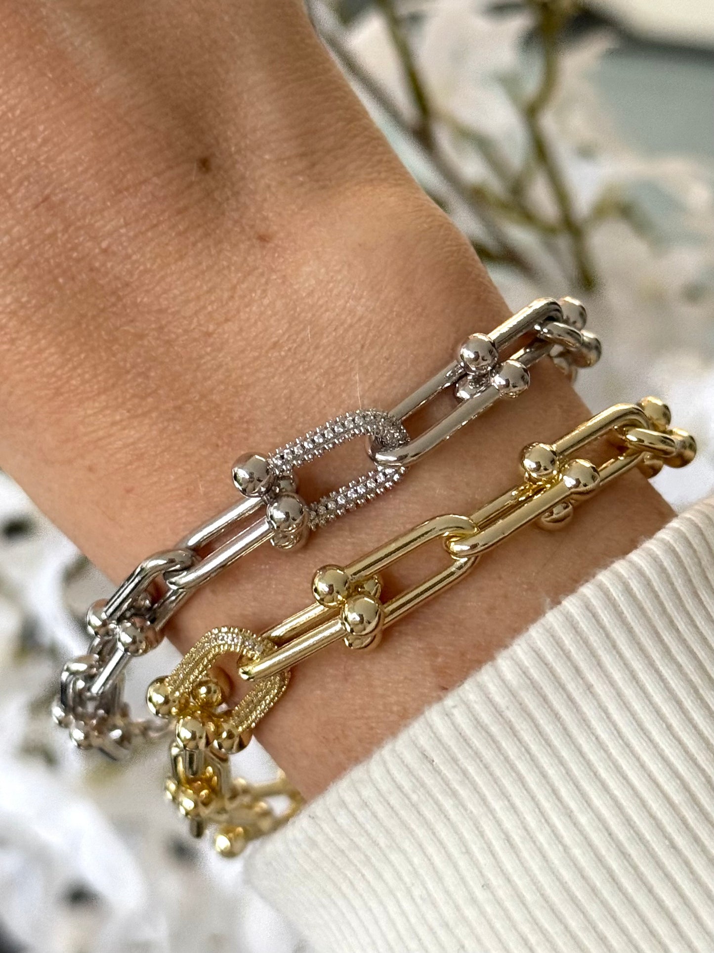 Pulsera U link blanca