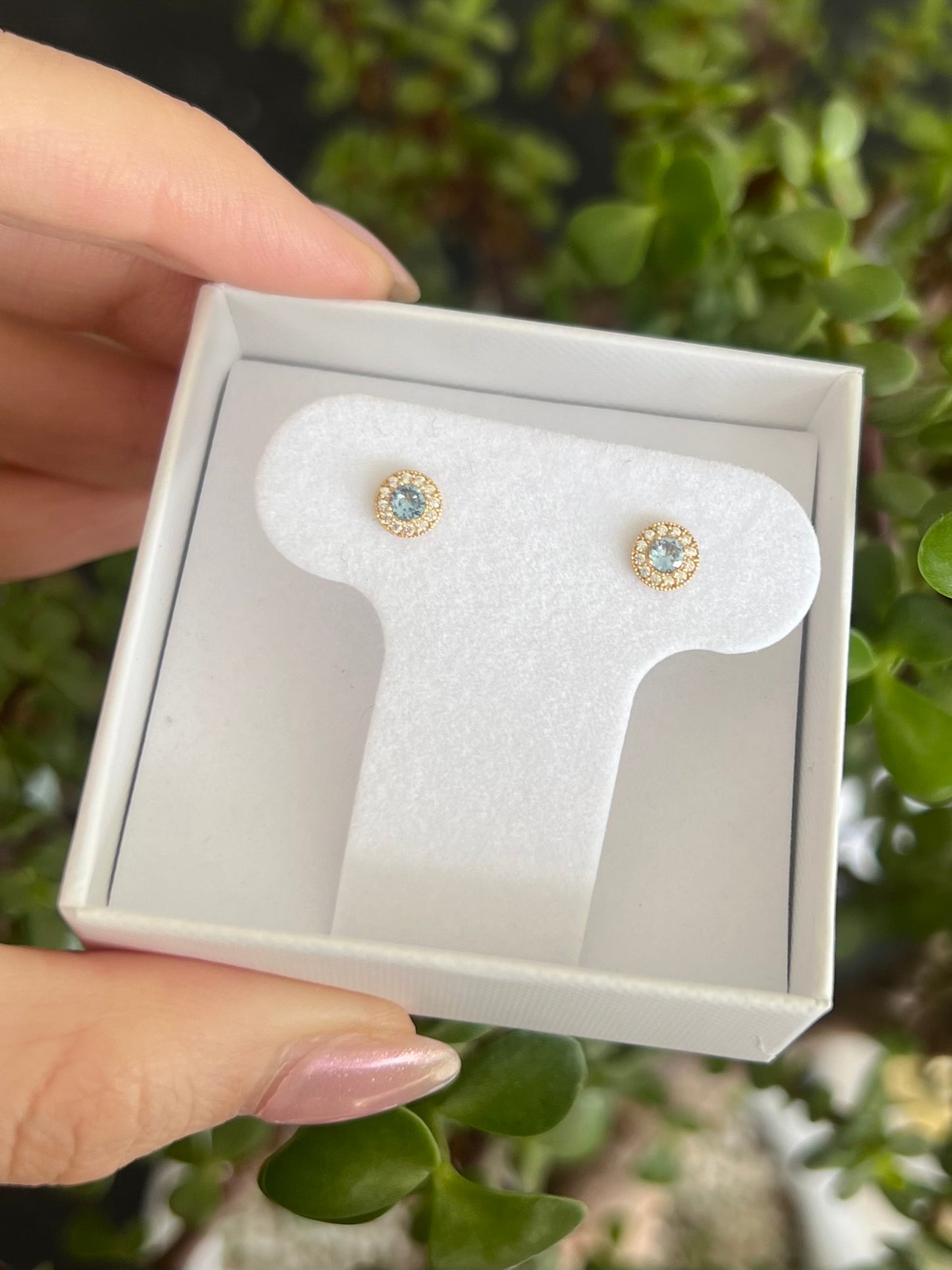 Aretes cz halo de cz chicos