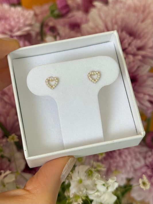 Aretes corazón cz