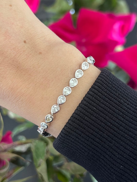 Pulsera tennis gota con bisel