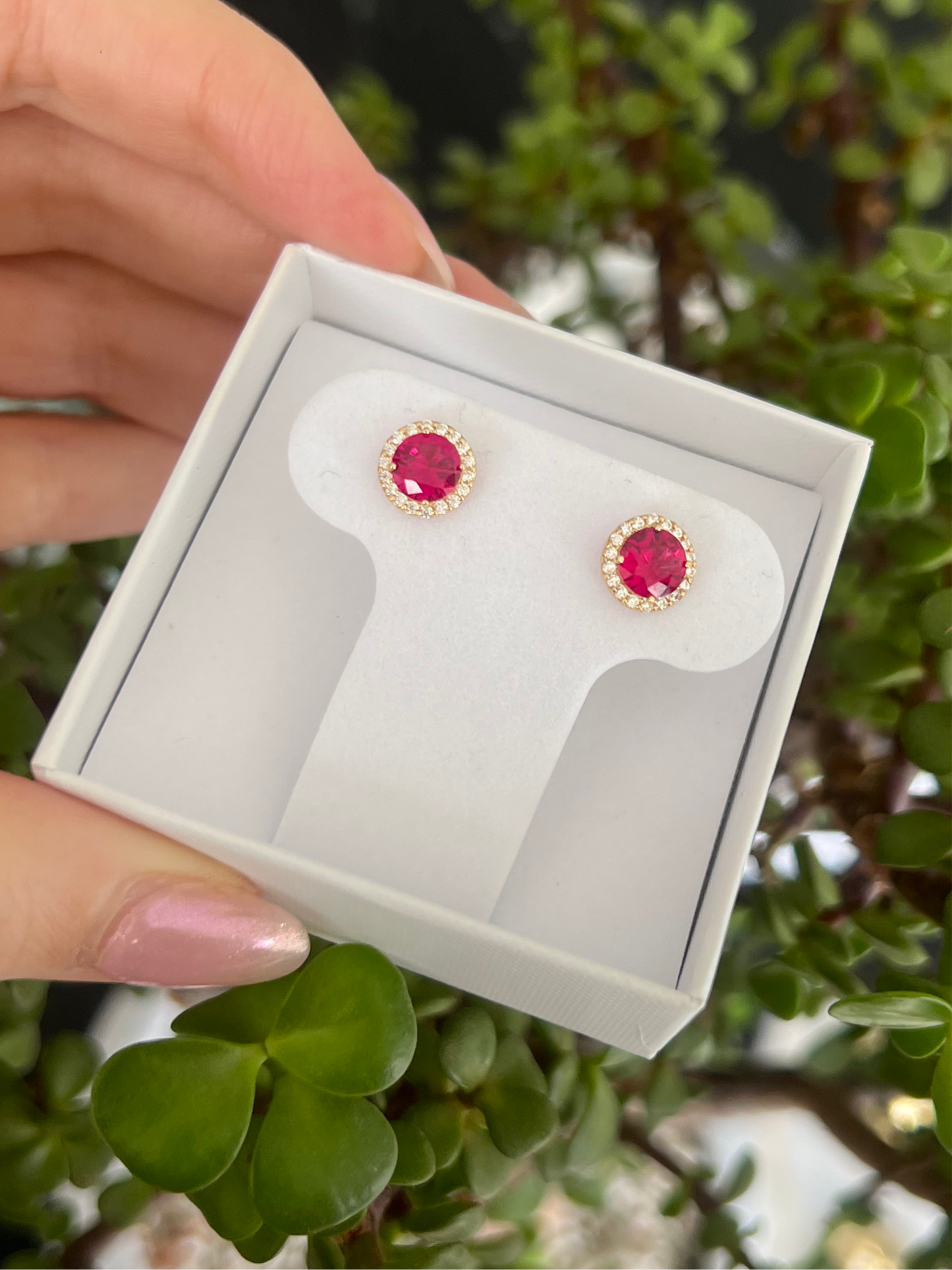 Aretes zirconia y halo cz