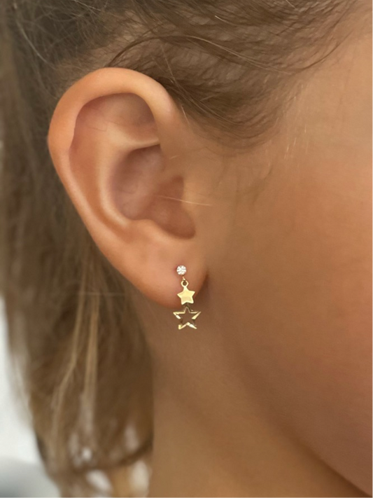Aretes Estrellas colgantes