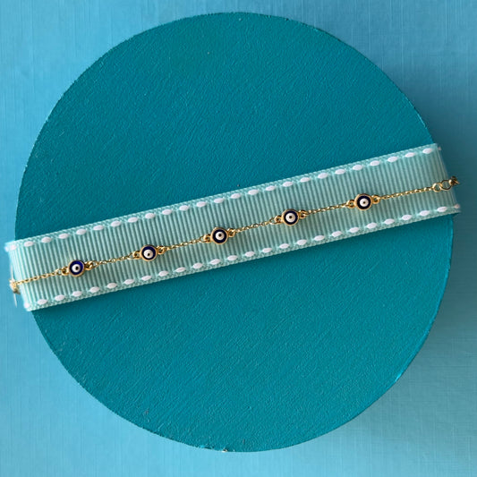 Pulsera ojitos mini azul