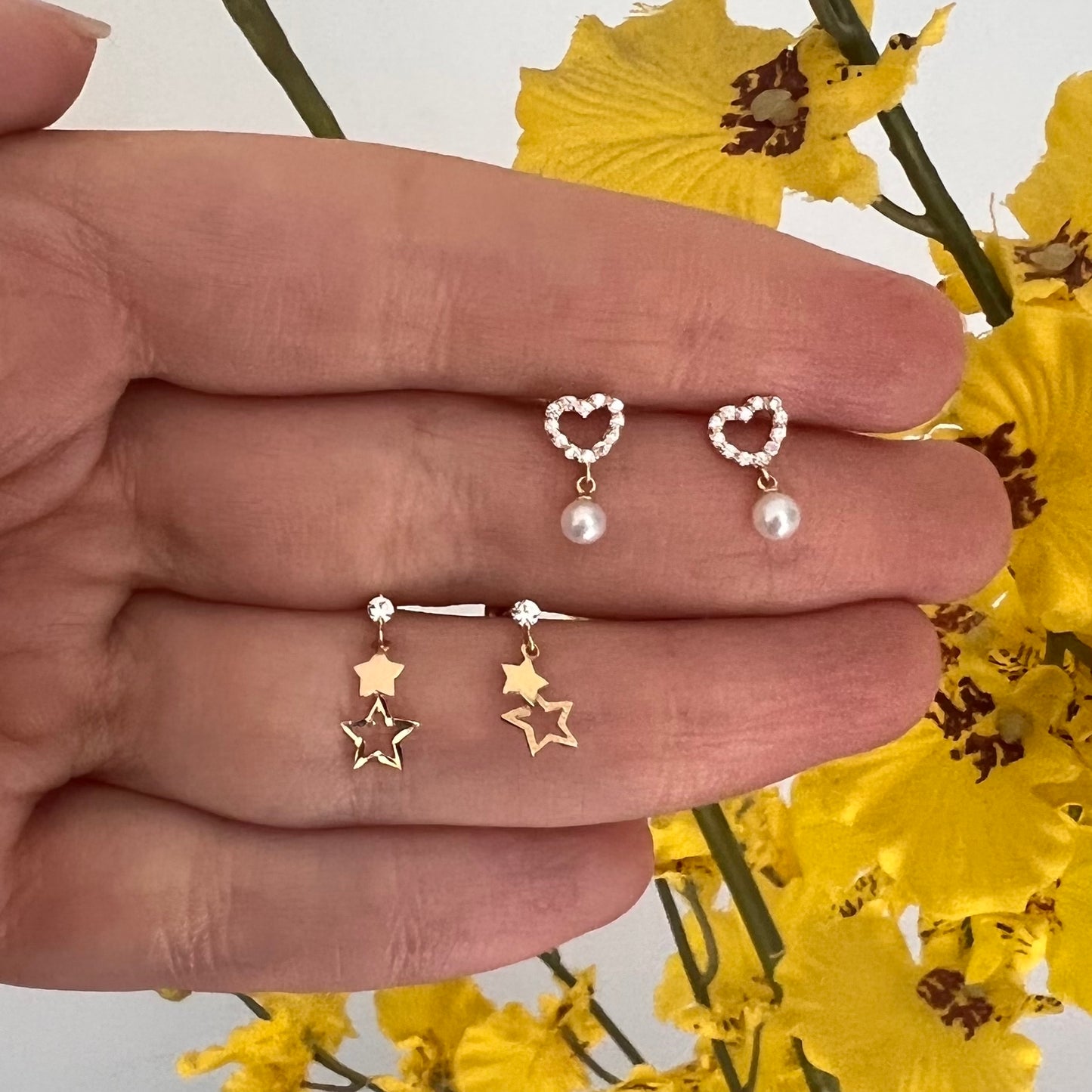 Aretes Estrellas colgantes