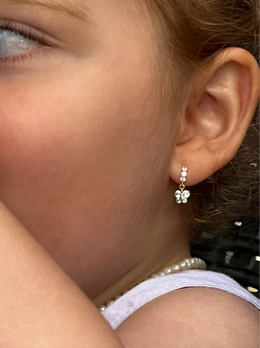 Aretes mariposa colgante