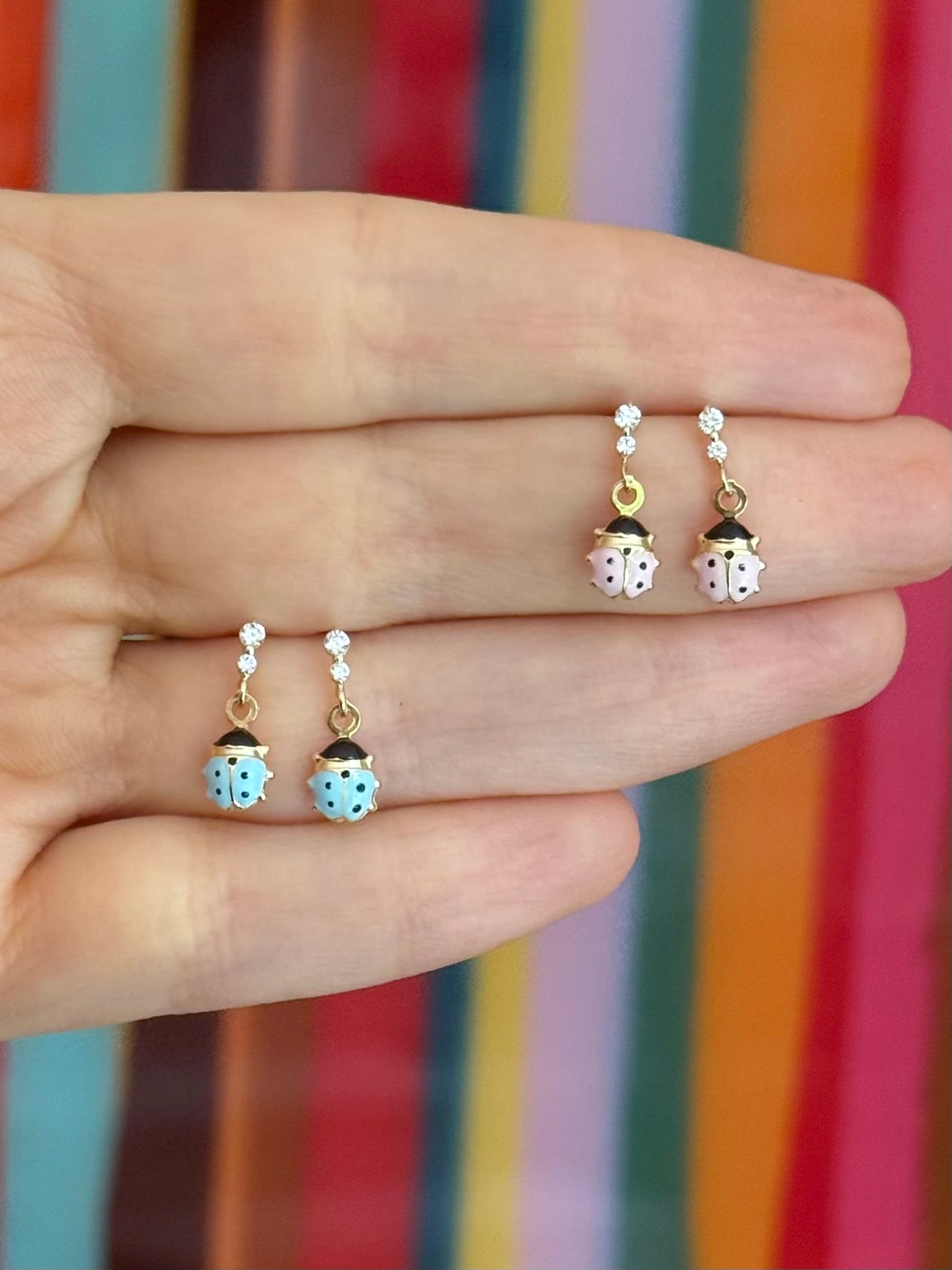 Aretes catarinas colgantes