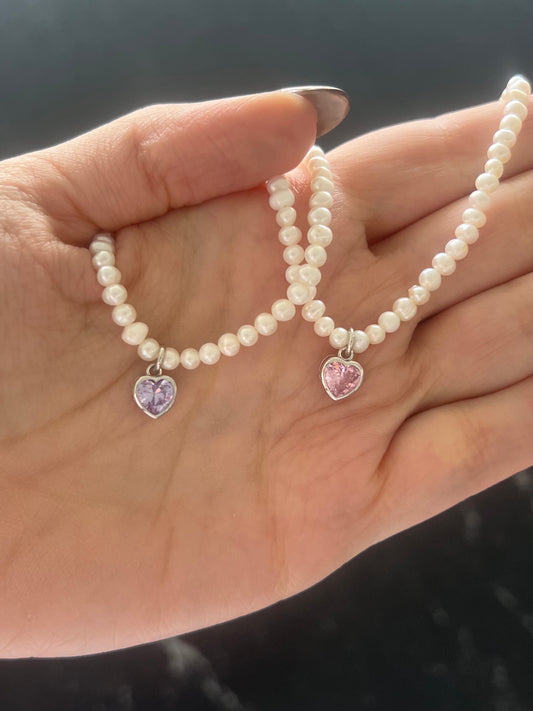 Collar perlas mediano con charm