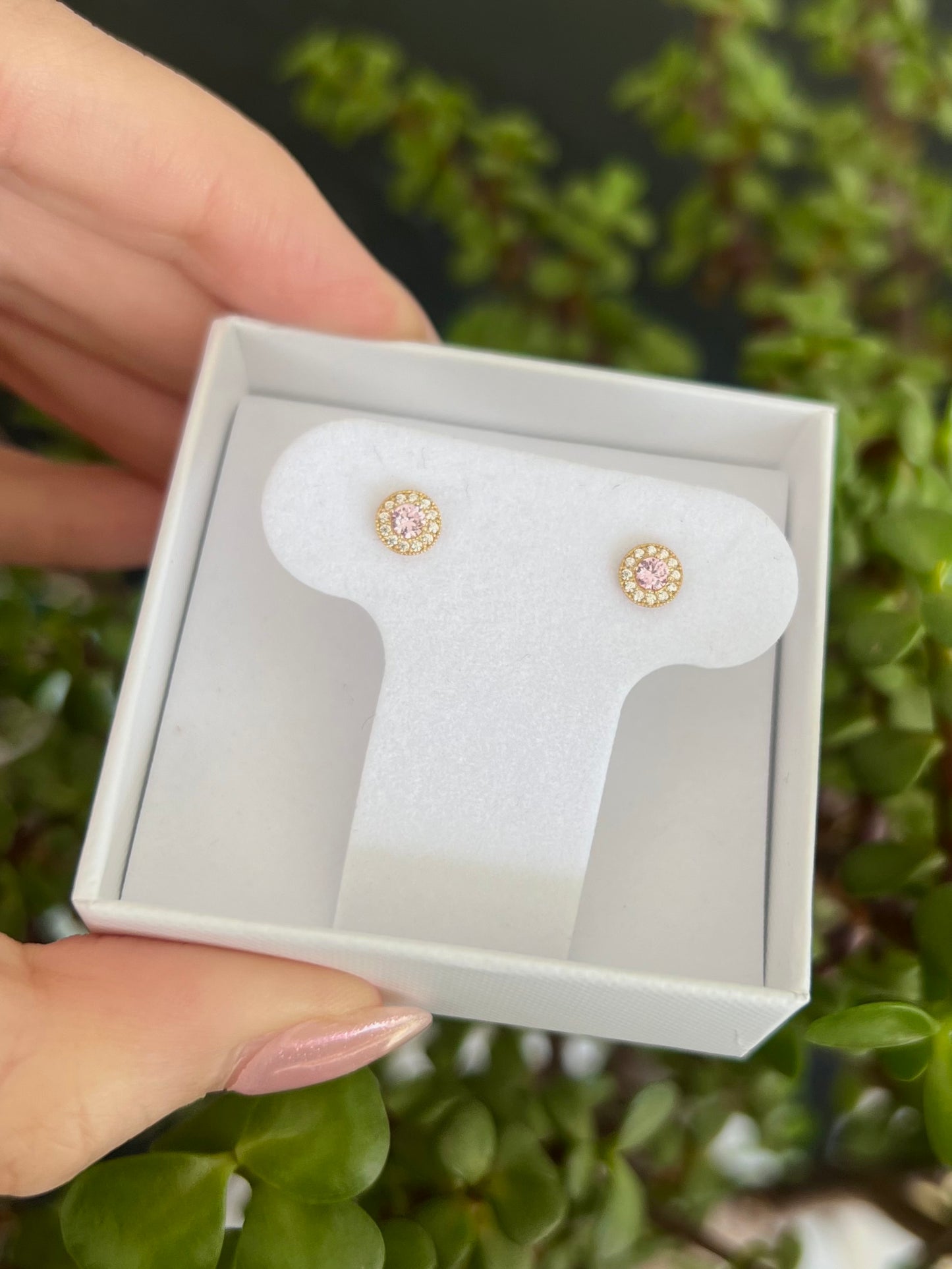 Aretes cz halo de cz chicos