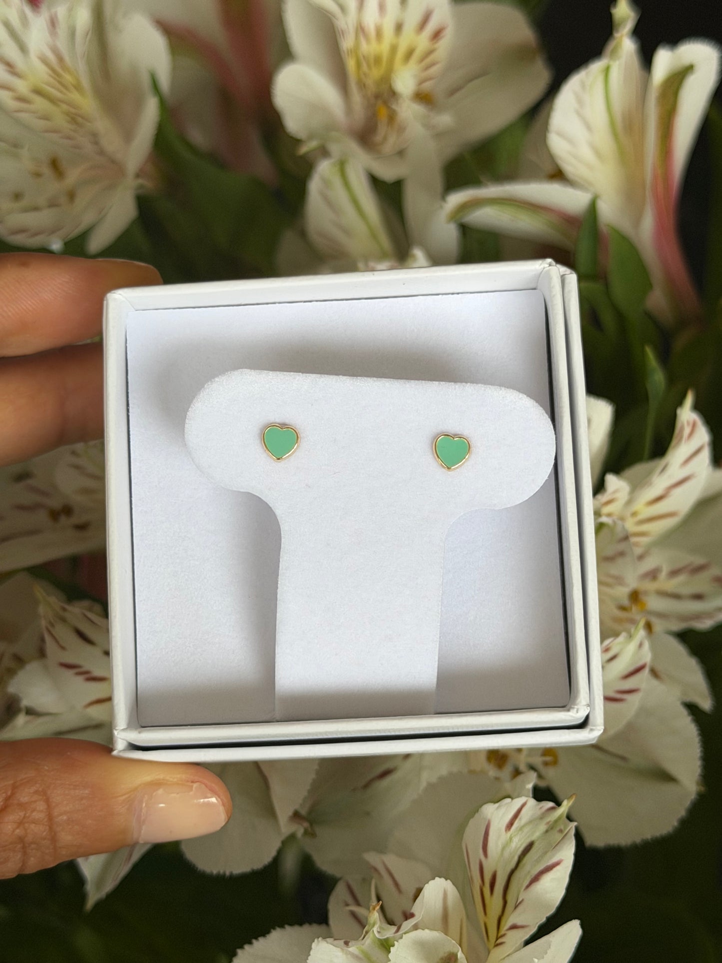 Aretes corazón turquesa