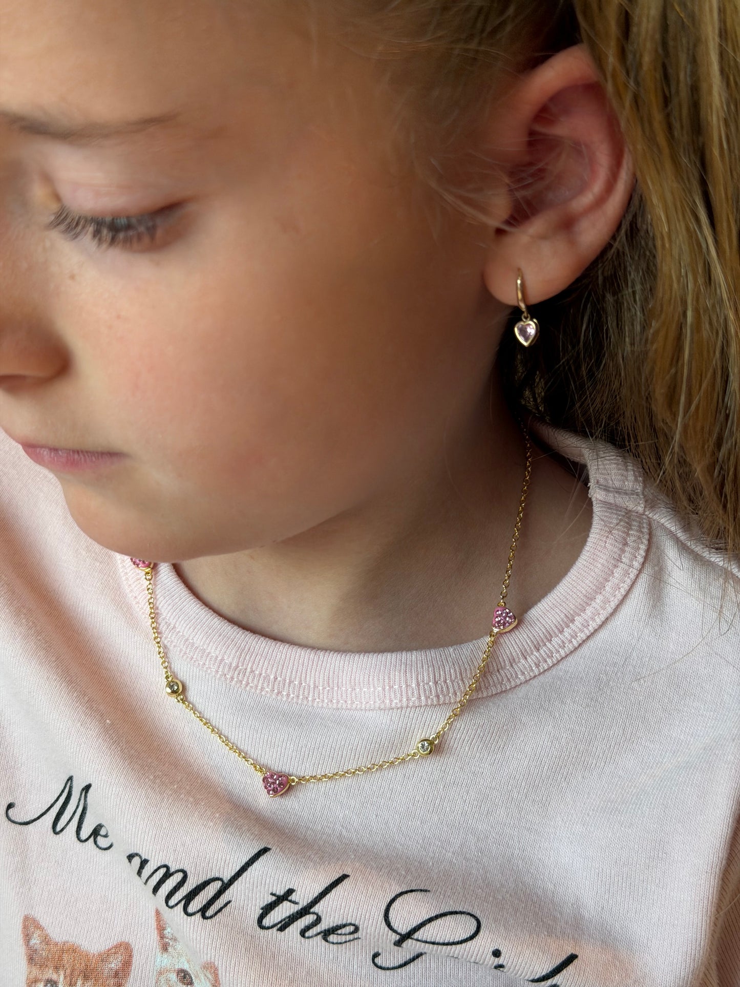 Collar corazones glitter
