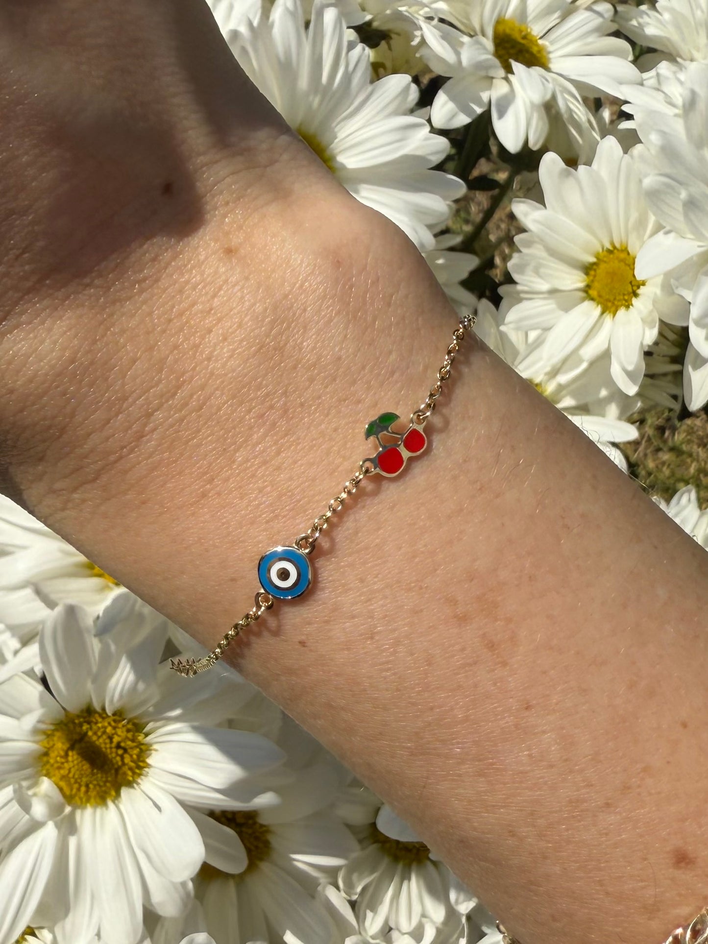 Pulsera ojo turco y cereza