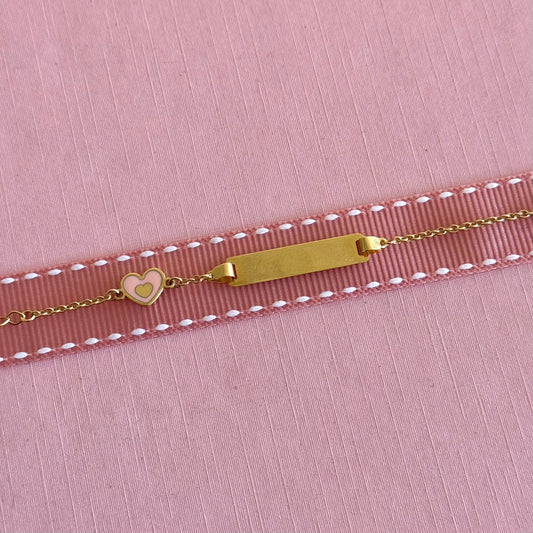 Esclava corazón rosa claro