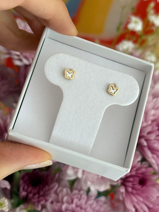 Aretes mariposas madre perla