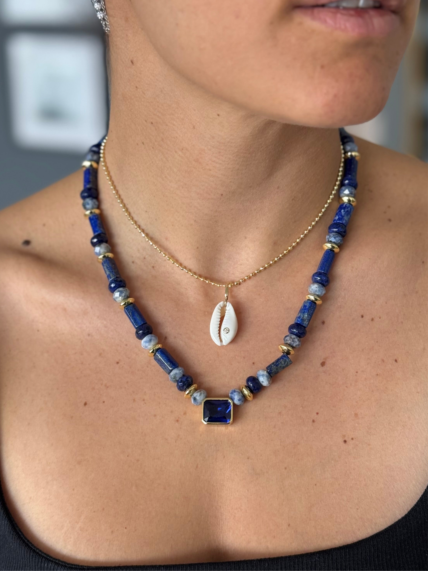 Collar piedras azules