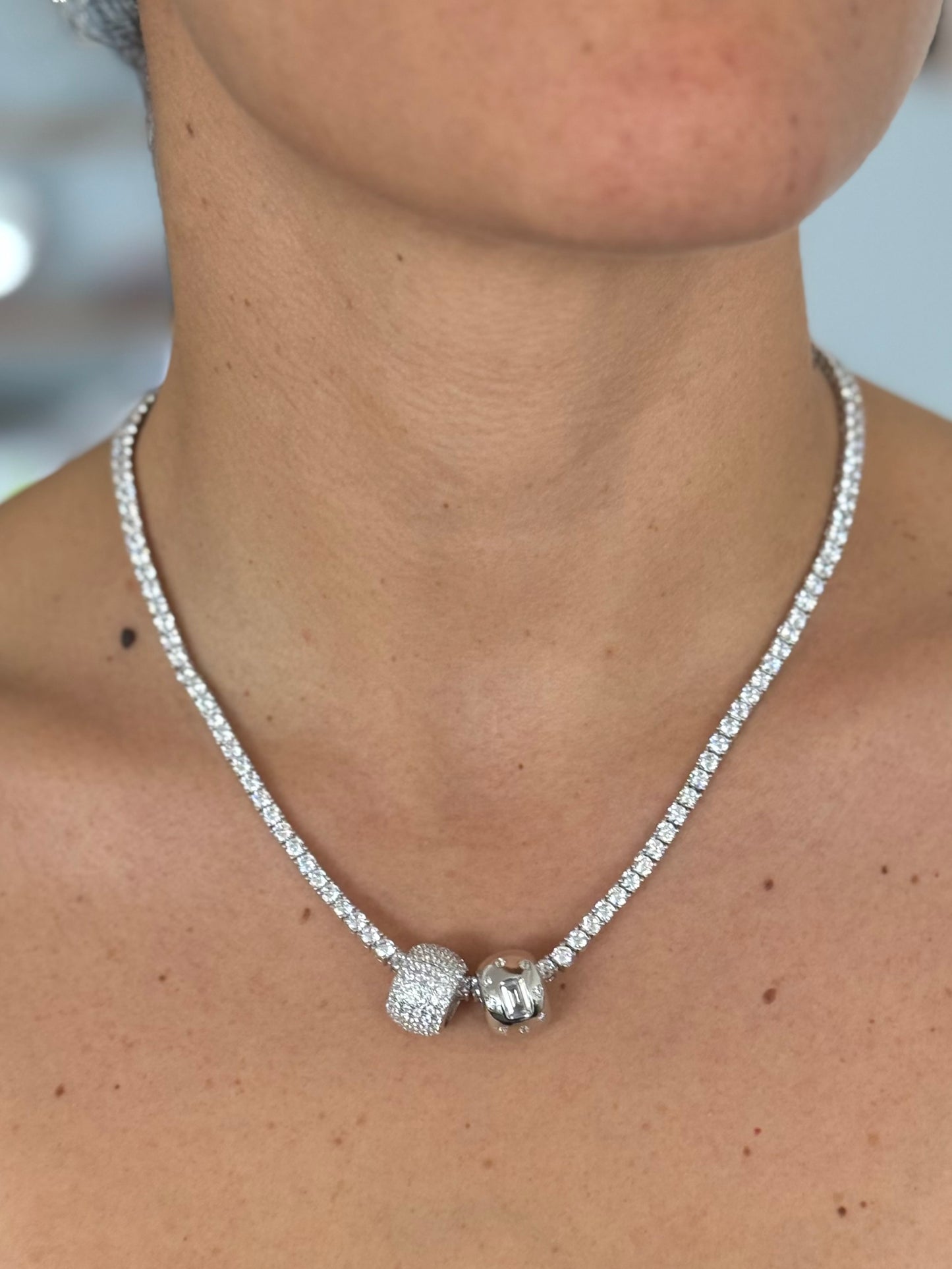 Charm spacer pave blanco