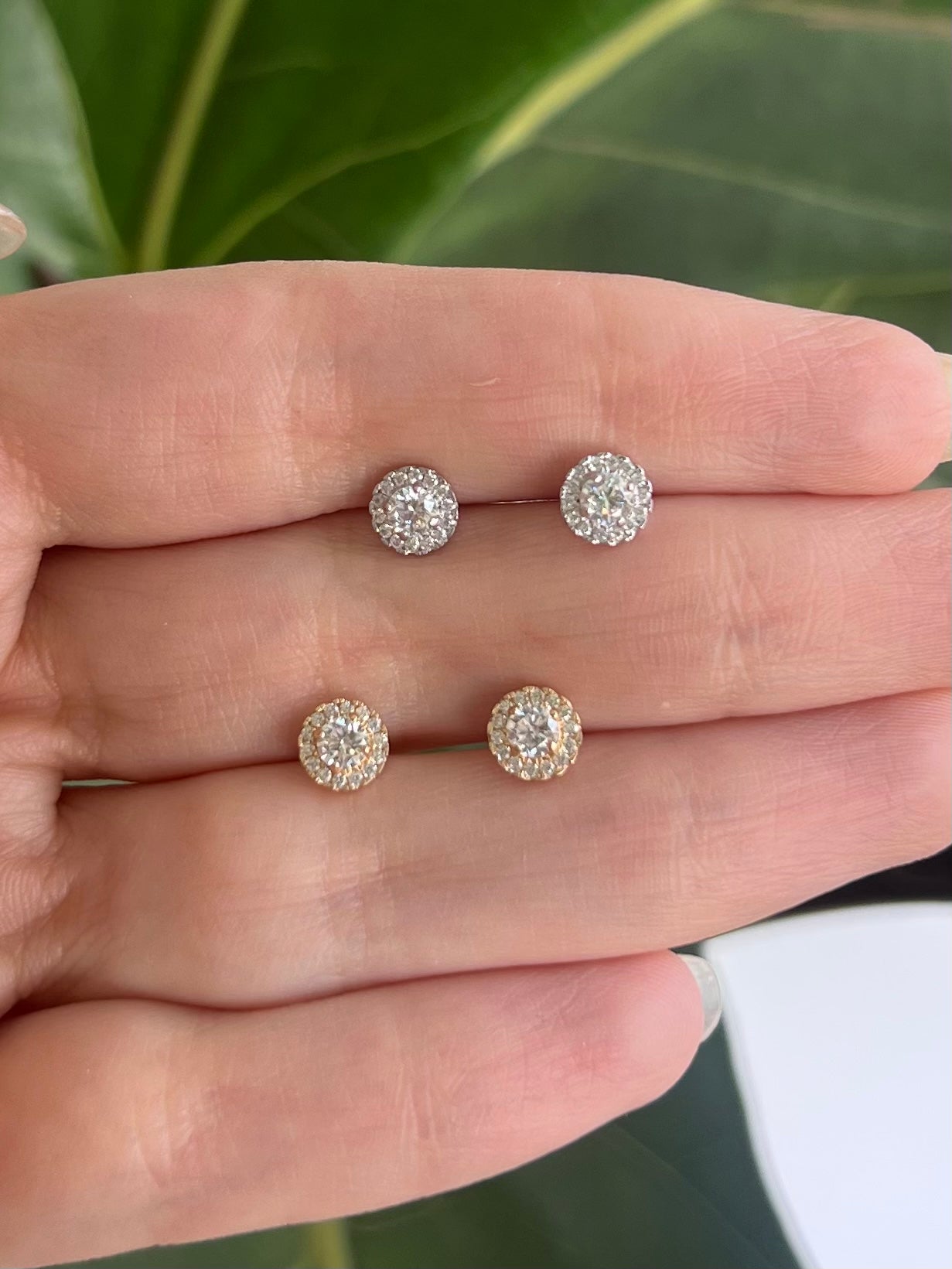 Aretes zirconia con bisel de cz