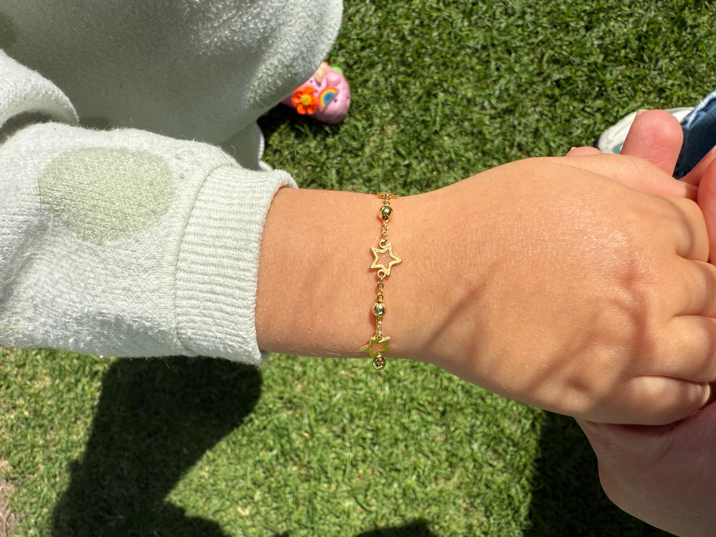 Pulsera estrellas glitter transparente