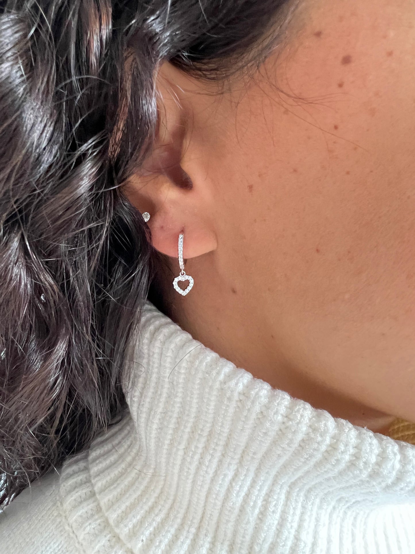 Arracadas corazón colgante