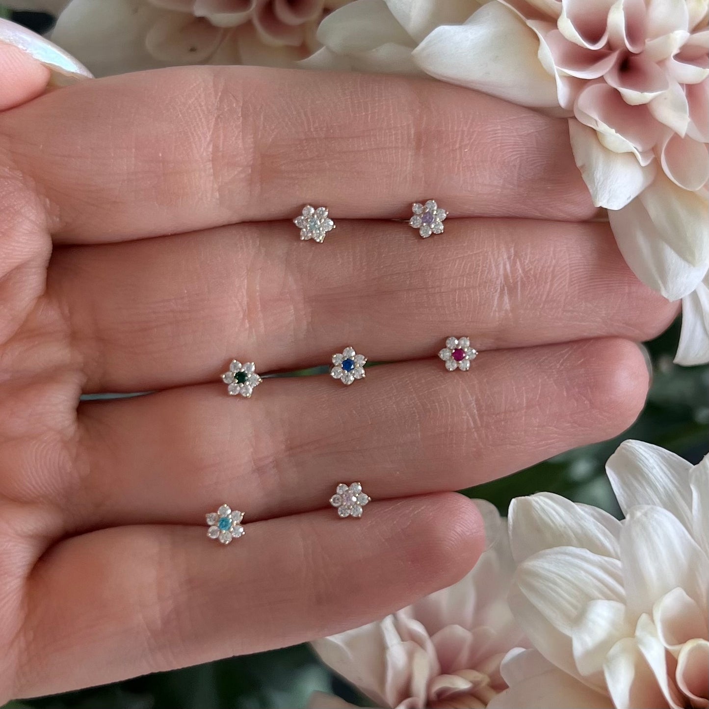 Aretes flor mini
