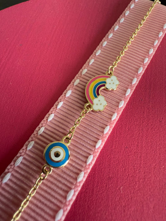 Pulsera ojo arcoíris
