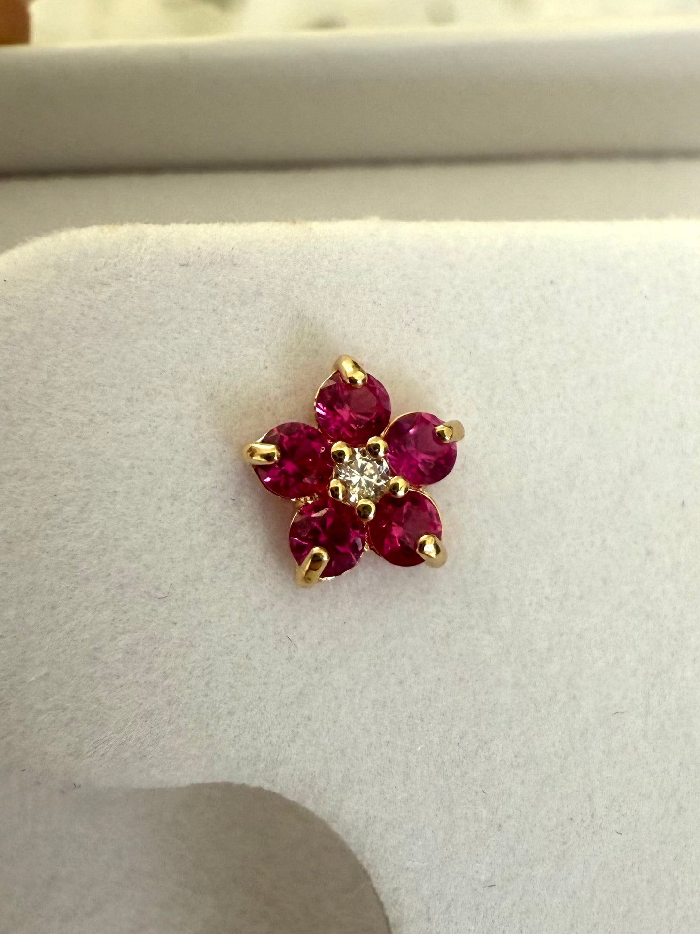 Aretes flor rosa