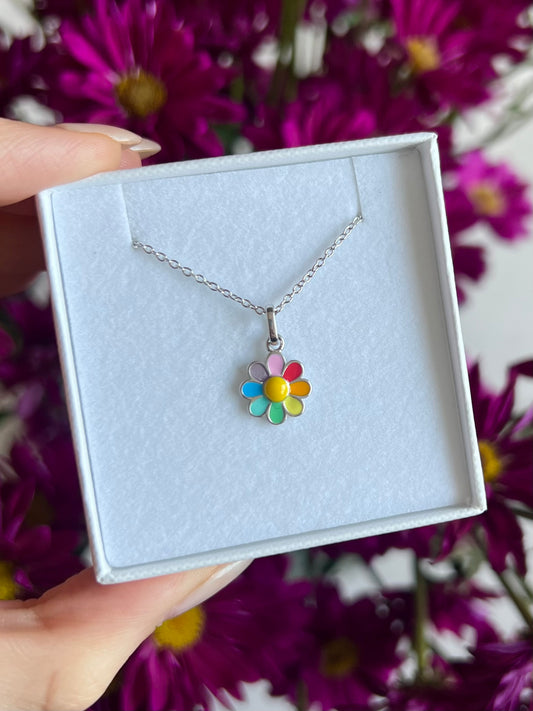 Collar flor colorida