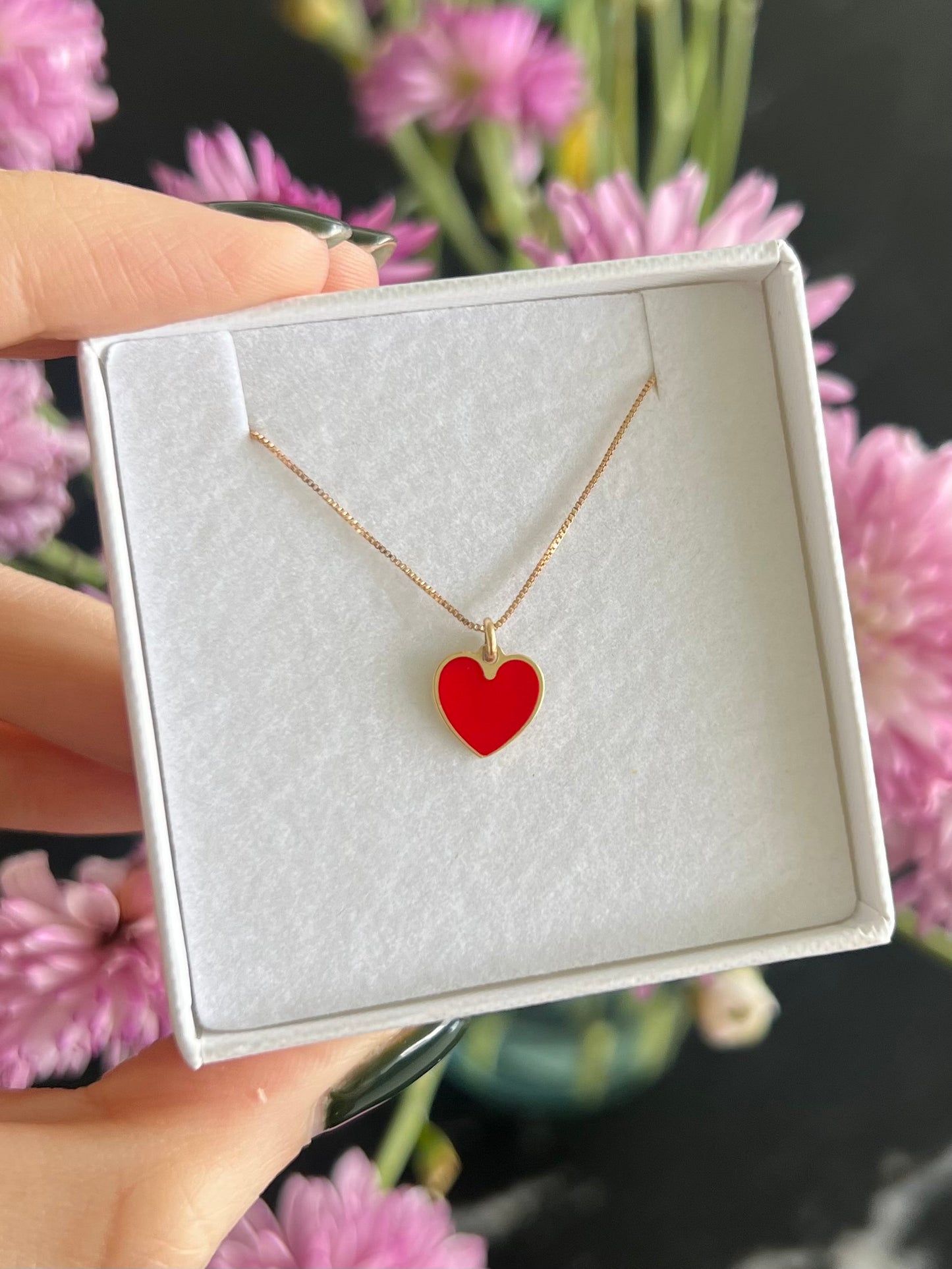 Collar corazón esmaltado