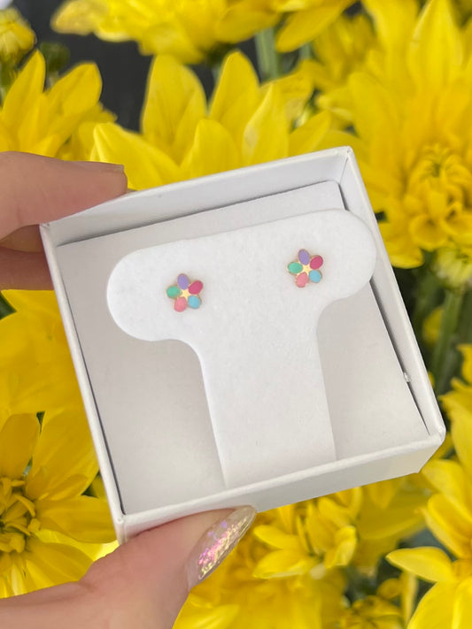 Aretes flores de colores