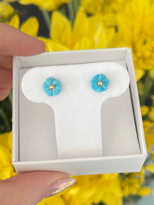 Aretes flor turquesa (nano)
