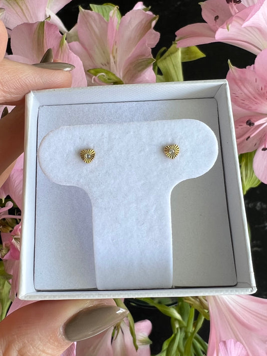 Aretes corazón diamond cut