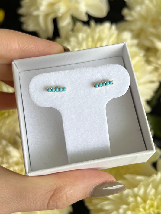 Arete single de barra de turquesas