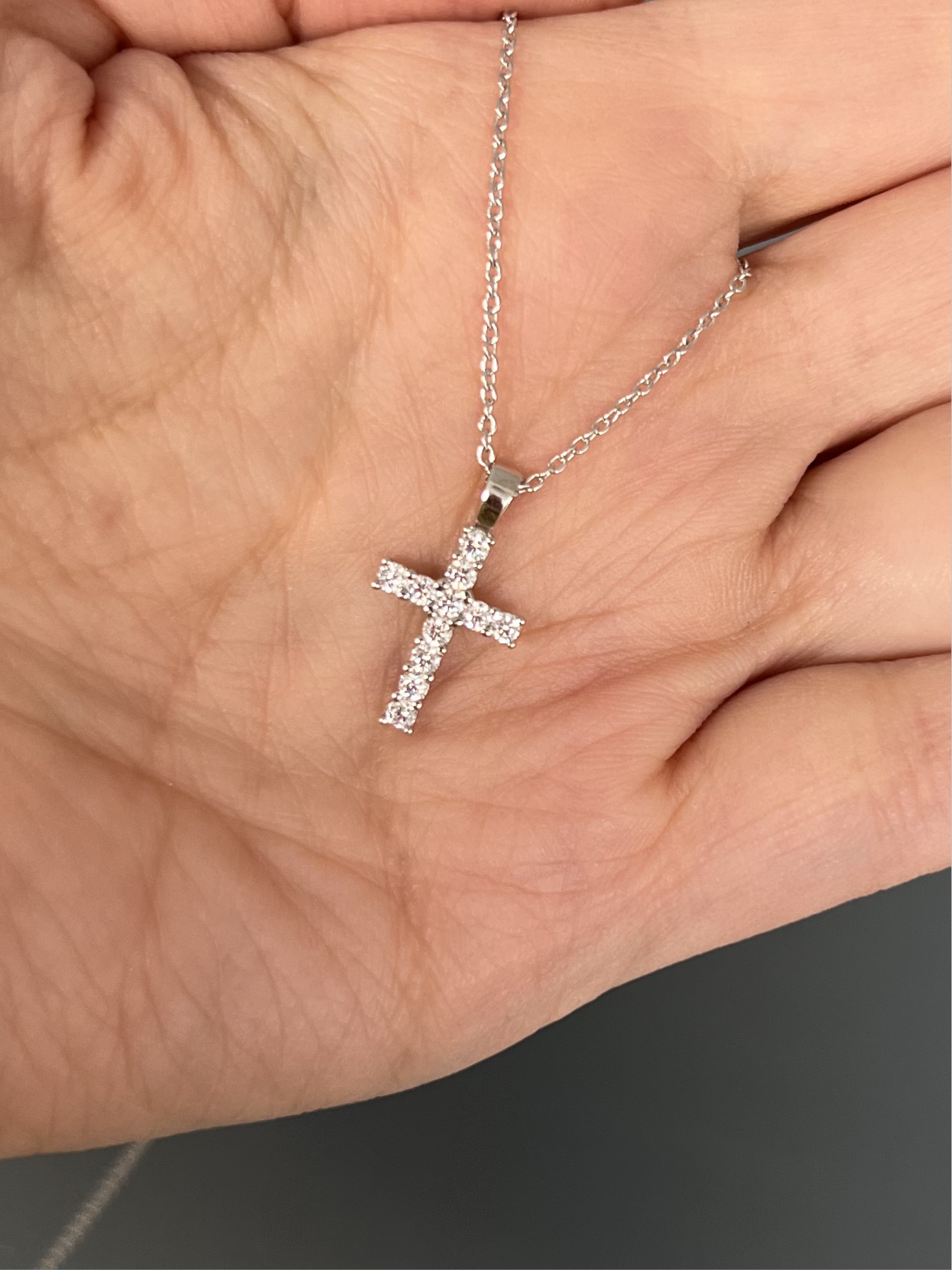 Collar cruz plata y cz