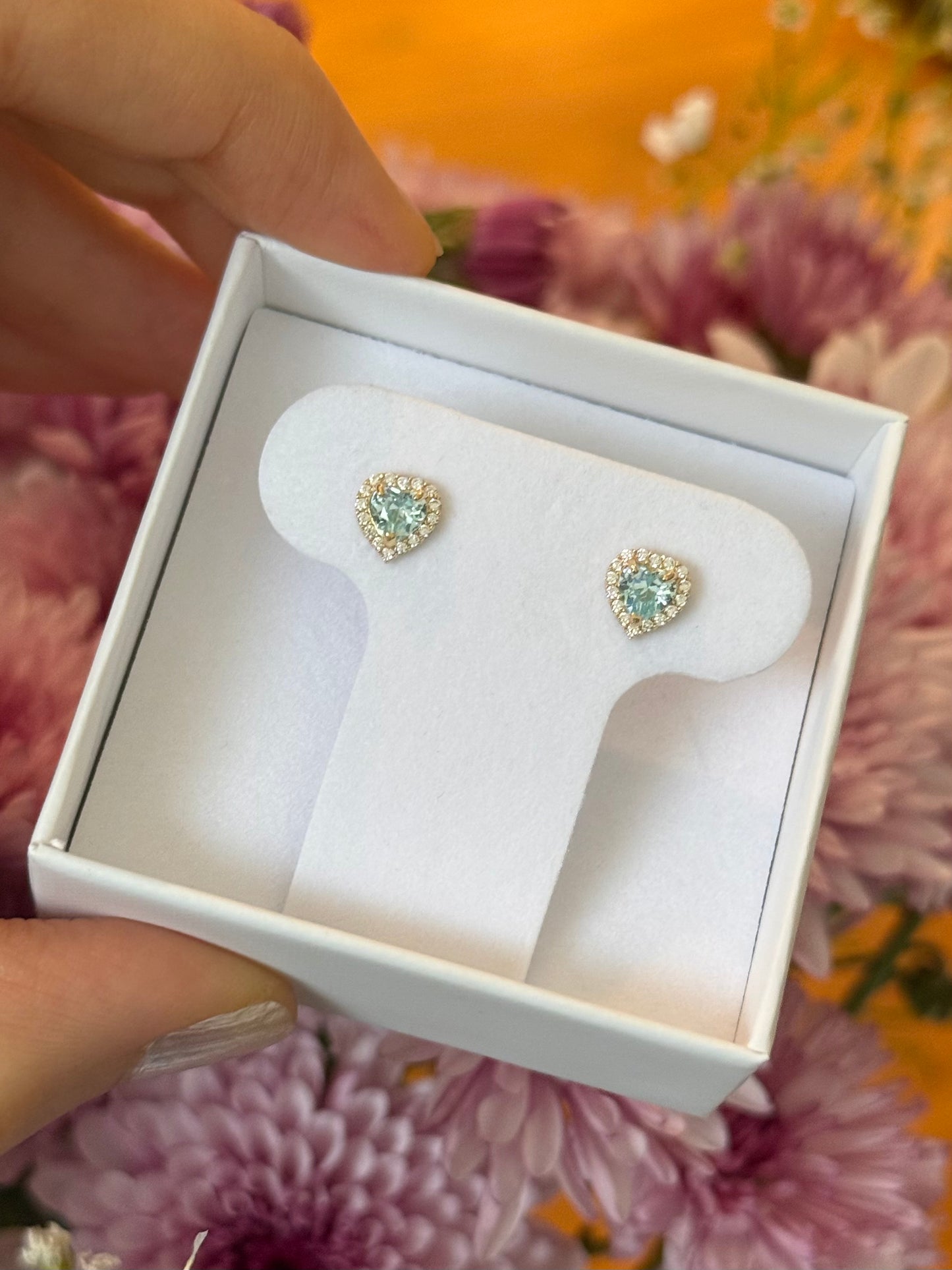 Aretes corazones cz grandes