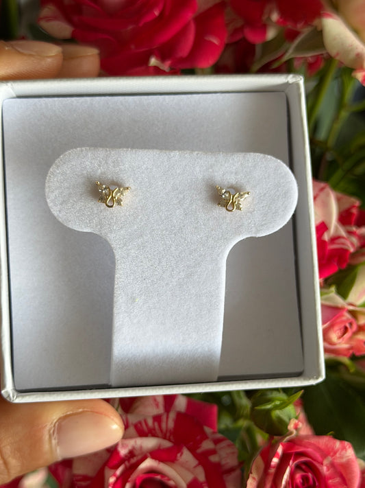 Aretes mariposa chiquita zirconias.