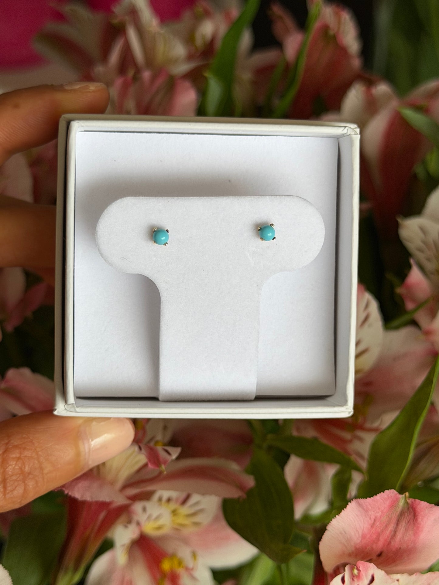 Aretes turquesa 18k.